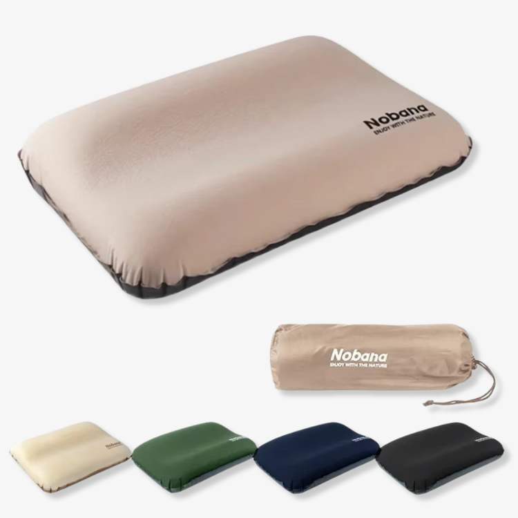 Inflatable Travel Pillow Ergonomic Neck Support Quick Inflate