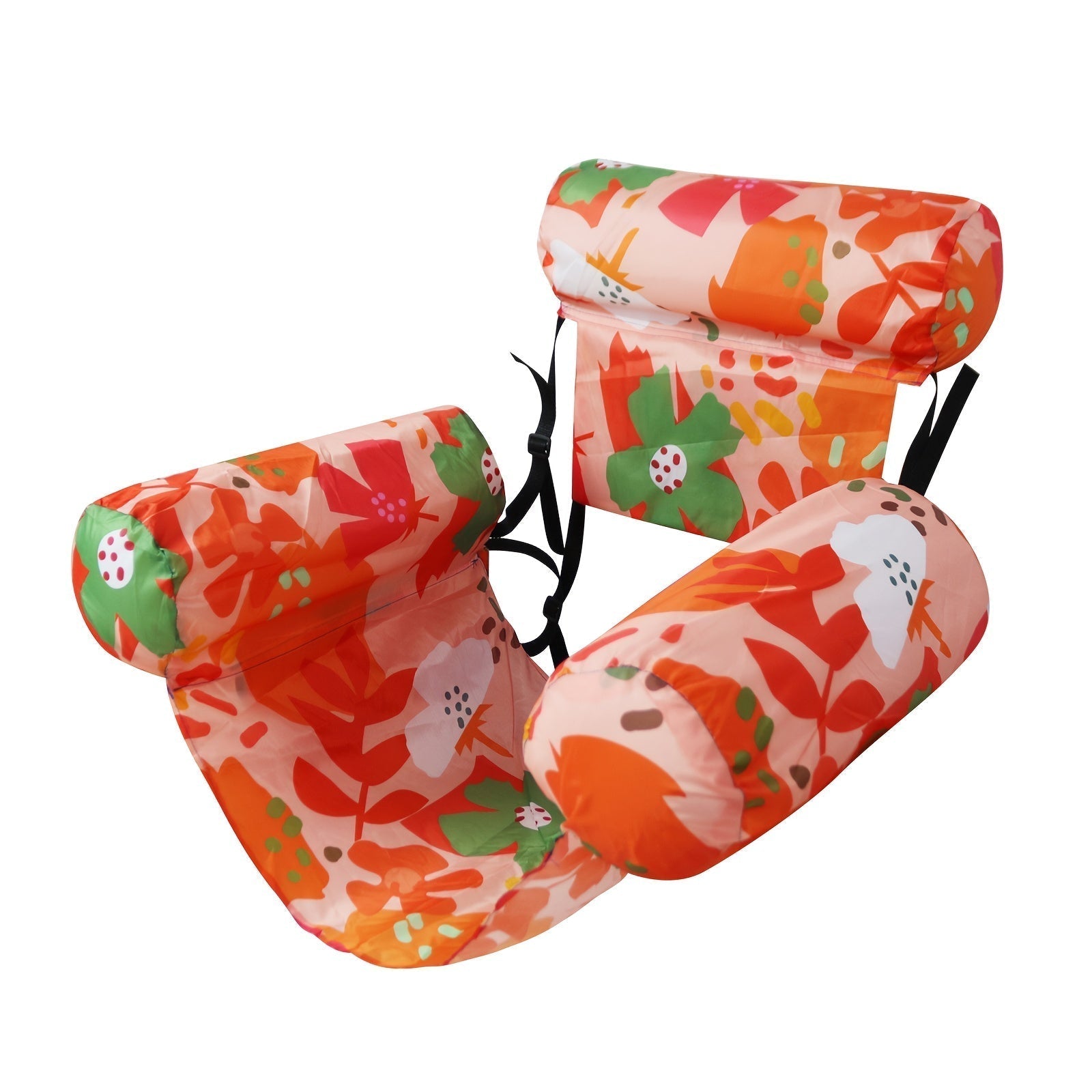 Inflatable Water Hammock Tropical Leaf PVC & Quick-Inflate Valve