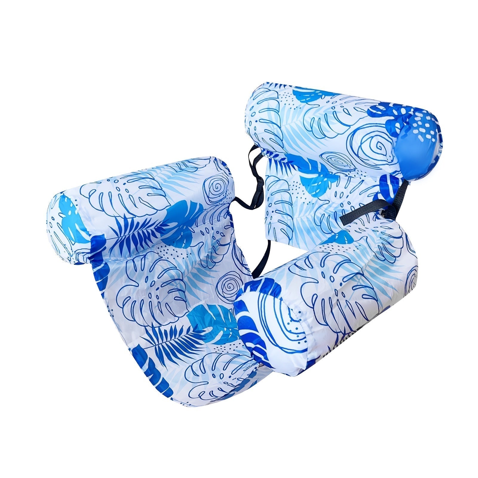 Inflatable Water Hammock Tropical Leaf PVC & Quick-Inflate Valve