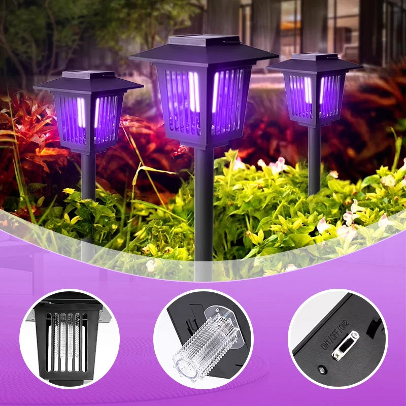 Insect Lamp Solar-Powered UV & Warm Light