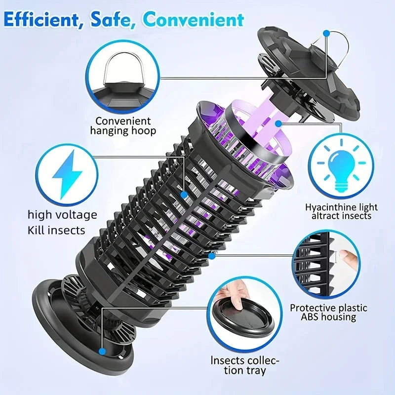 Insect Trap 360-Degree UV LED Electric Grid Pet-Safe