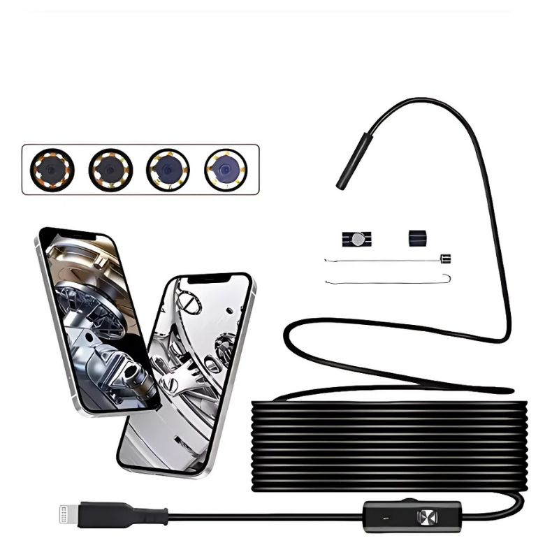 Inspection Camera 8mm Waterproof Adjustable LED & Semi-Rigid Cable