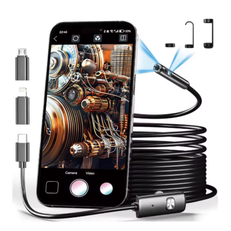 Inspection Camera 8mm Waterproof Adjustable LED & Semi-Rigid Cable