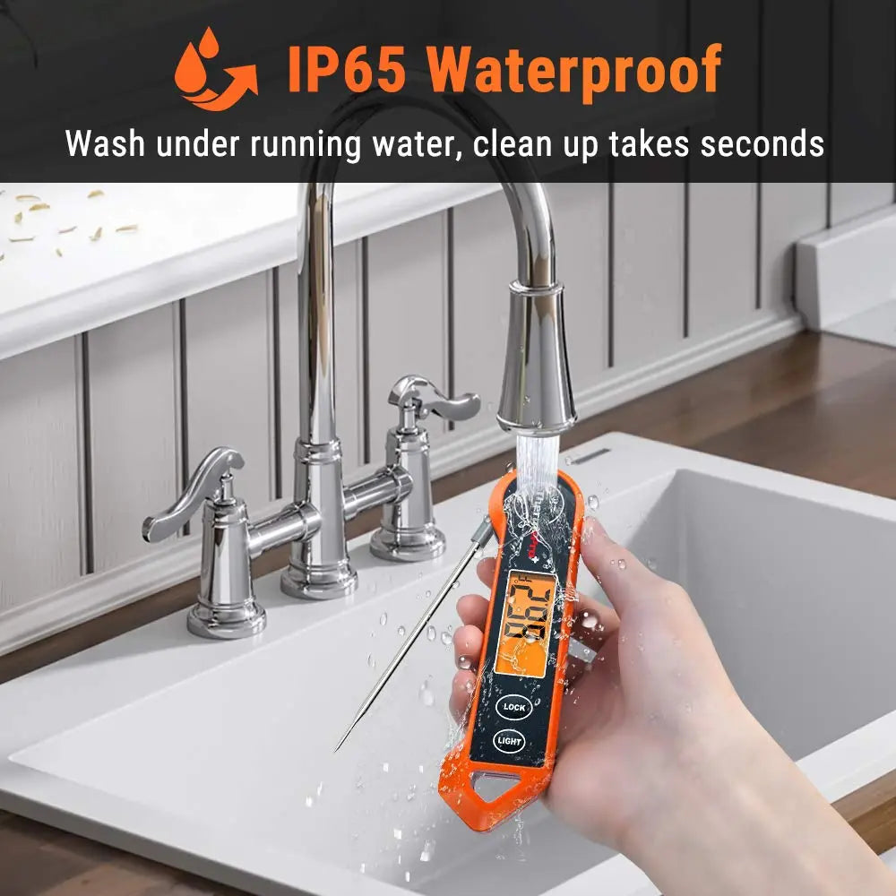 Instant-Read Cooking Thermometer Fast 3-4s Readings Motion-Activated Backlit Display