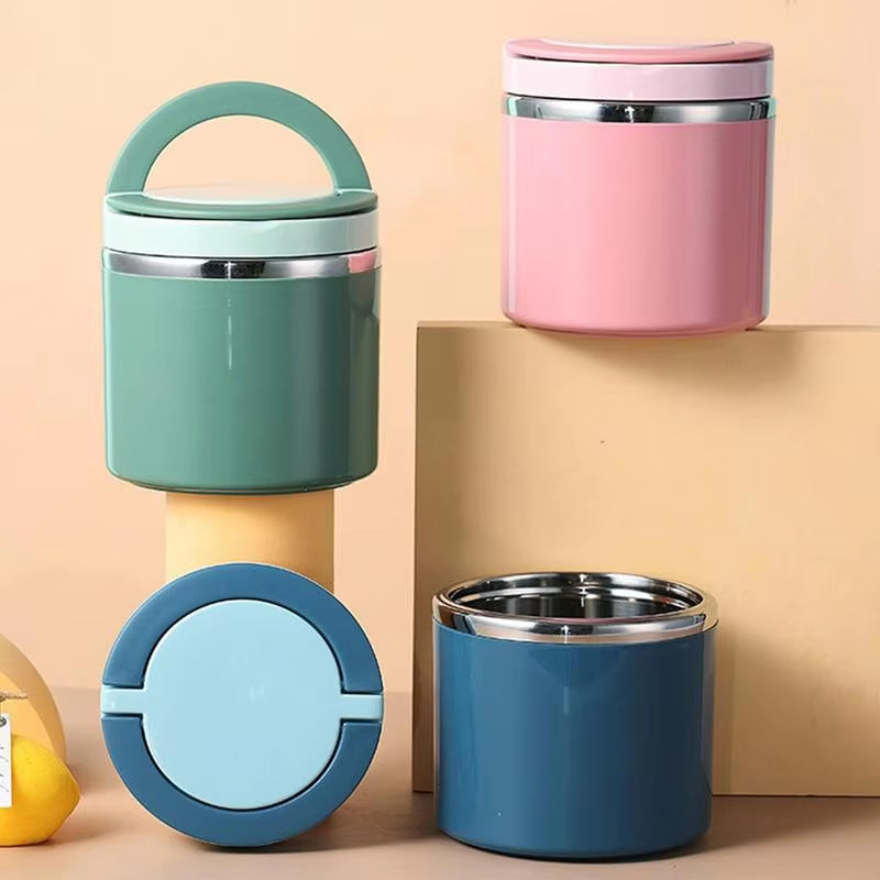 Insulated Food Container Double-Walled Stainless Steel Leak-Proof Screw Cap