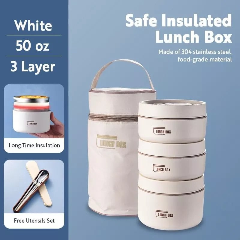 Insulated Lunch Box Vacuum Sealed Stainless Steel & Leak-Proof