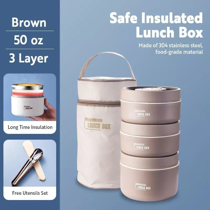 Insulated Lunch Box Vacuum Sealed Stainless Steel & Leak-Proof