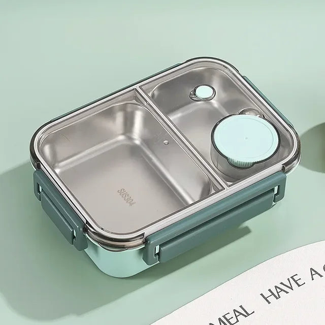 Insulated Lunchbox Stainless Steel Inserts 3 Compartments Leak-Proof