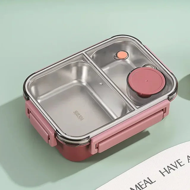 Insulated Lunchbox Stainless Steel Inserts 3 Compartments Leak-Proof