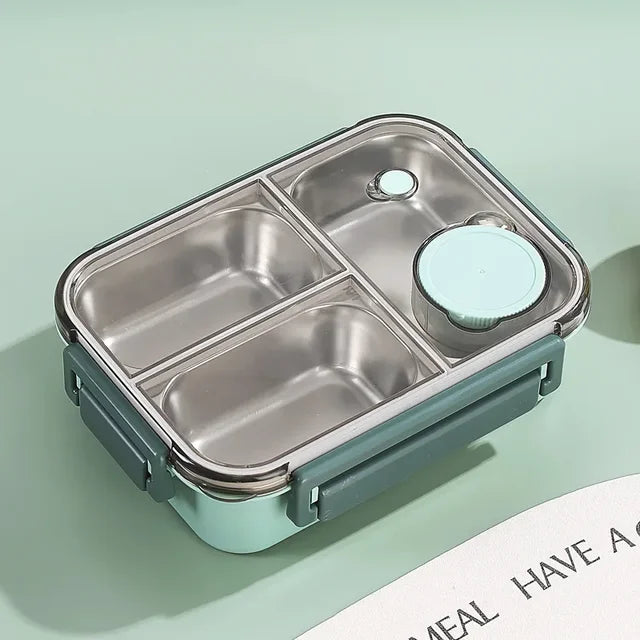 Insulated Lunchbox Stainless Steel Inserts 3 Compartments Leak-Proof