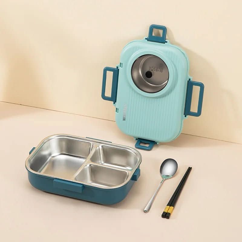 Insulated Lunchbox Stainless Steel Leak-Proof Three Compartments