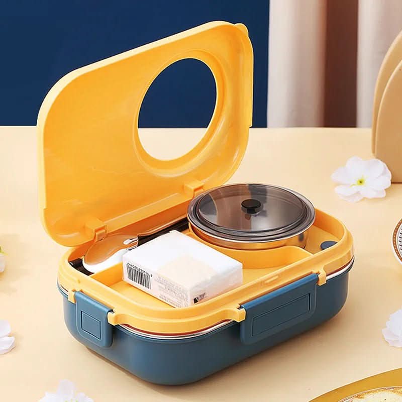 Insulated Lunchbox Stainless Steel Leak-Proof Three Compartments