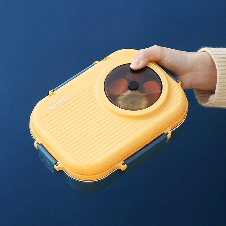 Insulated Lunchbox Stainless Steel Leak-Proof Three Compartments