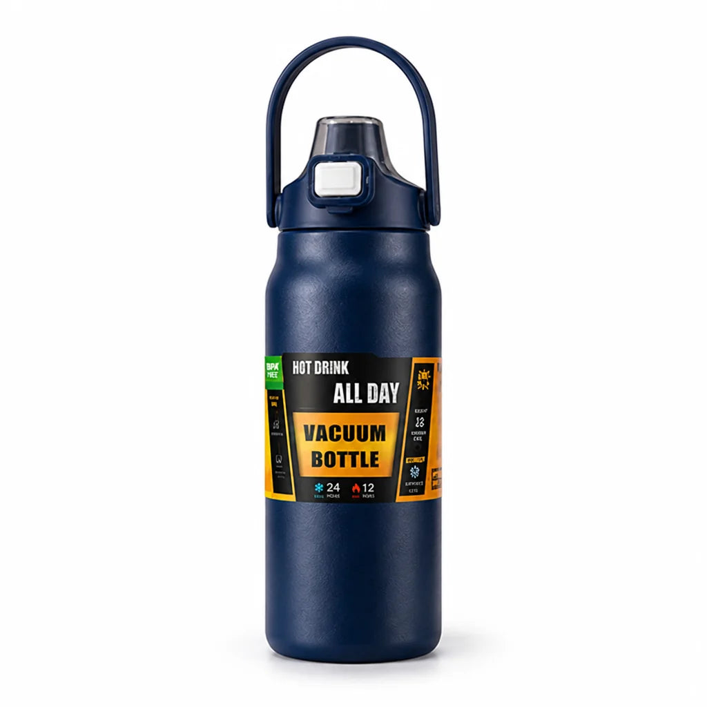 Insulated Water Bottle Integrated Straw Double-Wall Vacuum Stainless Steel