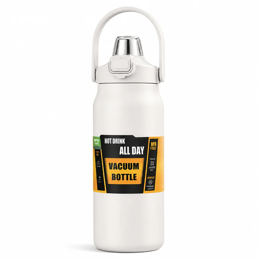 Insulated Water Bottle Integrated Straw Double-Wall Vacuum Stainless Steel