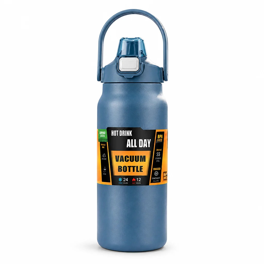 Insulated Water Bottle Integrated Straw Double-Wall Vacuum Stainless Steel