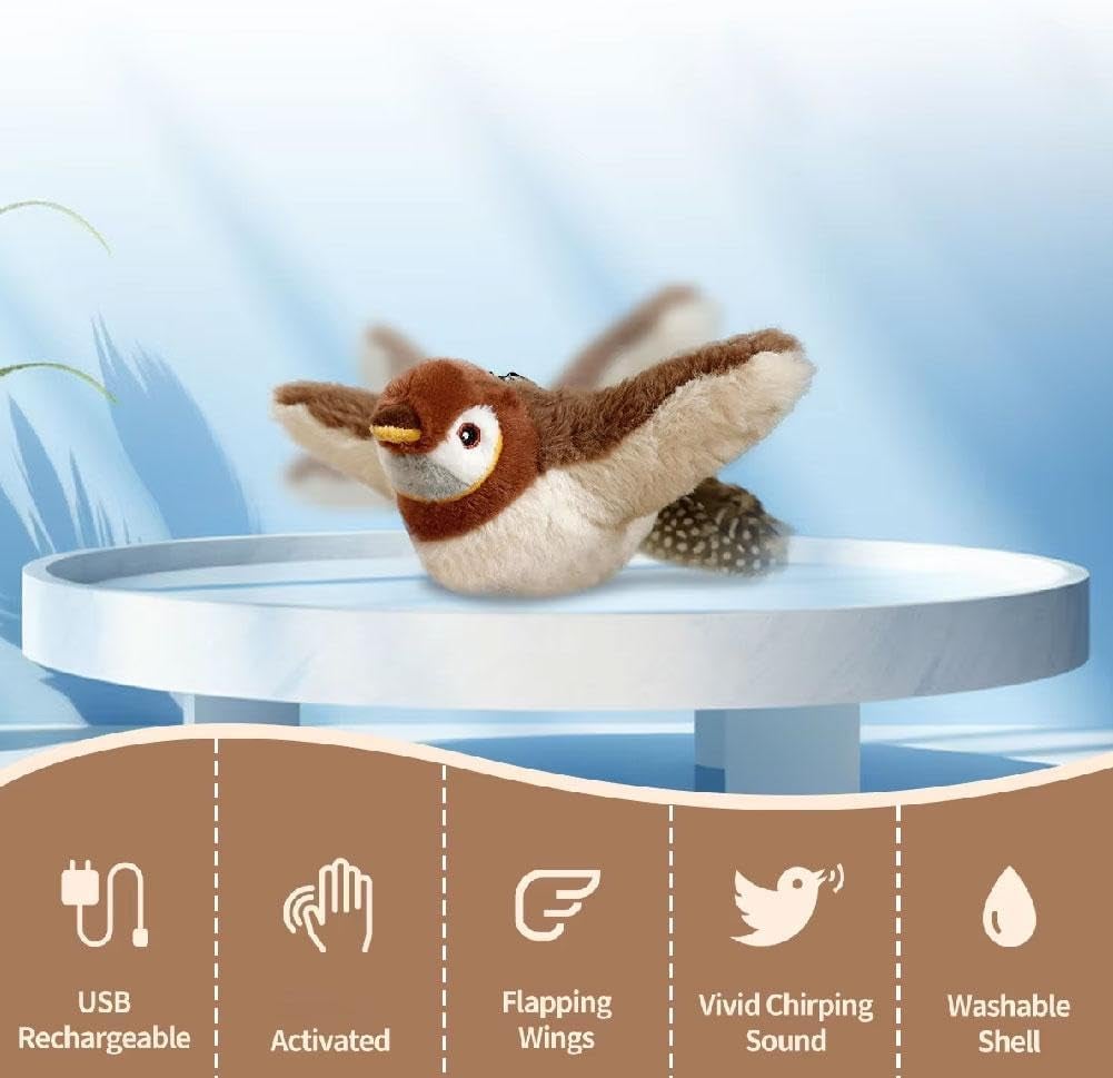 Interactive Cat Toy Motion-Activated Plush USB Rechargeable