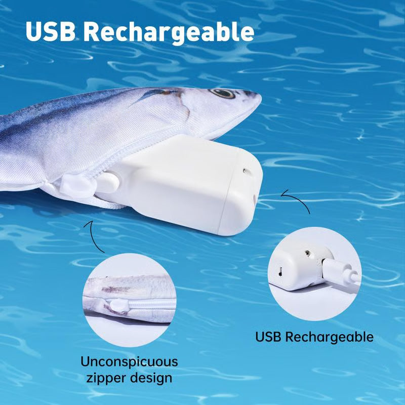 Interactive Cat Toy Motion-Activated Plush USB-Rechargeable