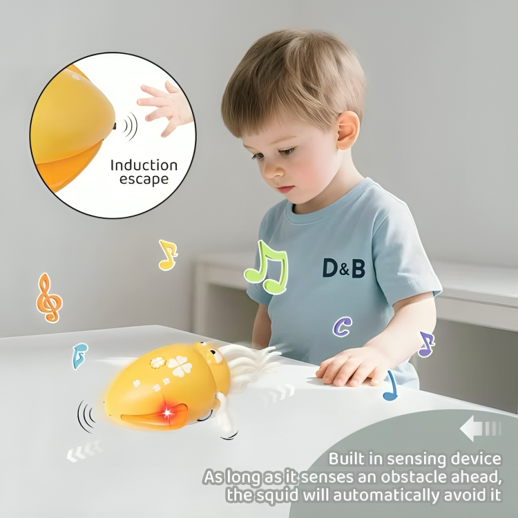 Interactive Squid Toy Rhythmic LED Motion USB Rechargeable