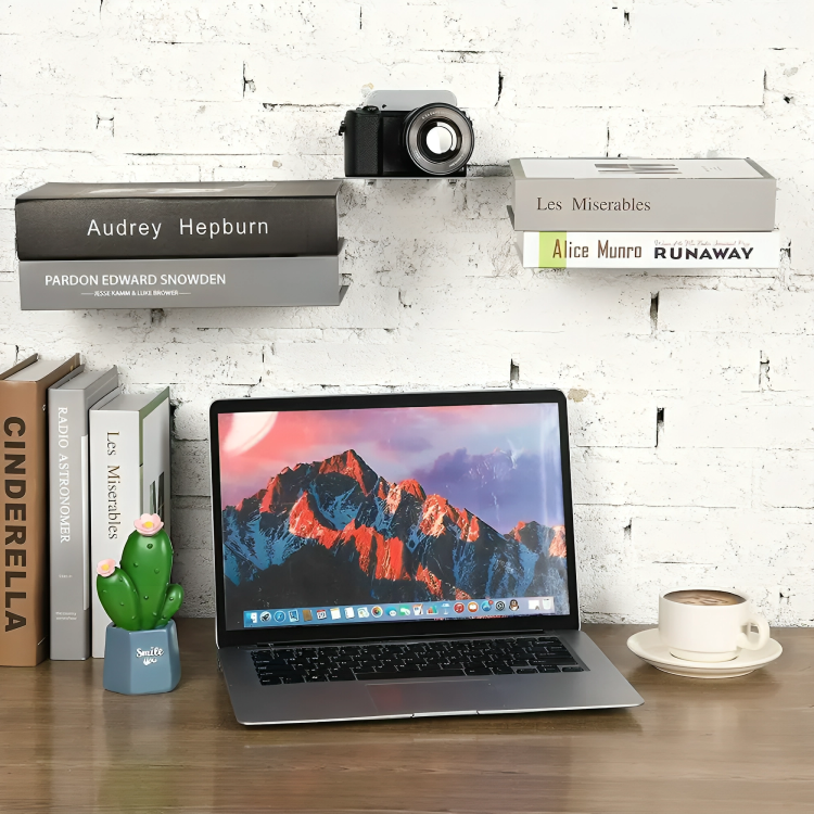 Invisible Bookshelf Floating Wall Mount Stainless Steel