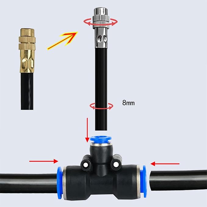 Irrigation System 360° Adjustable Sprayers Tool-Free Installation