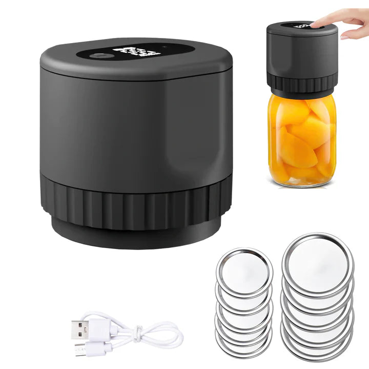 Jar Vacuum Sealer 30-Second Airtight USB Rechargeable