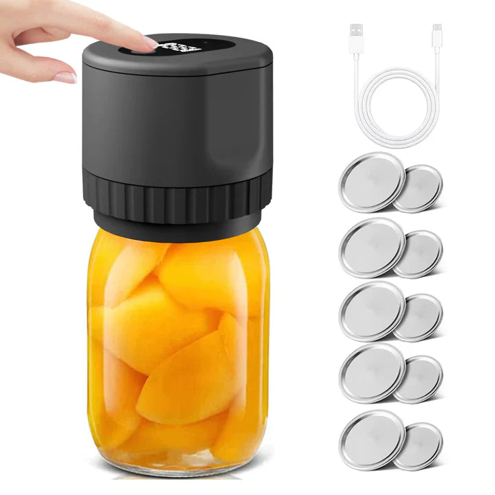 Jar Vacuum Sealer 30-Second Airtight USB Rechargeable