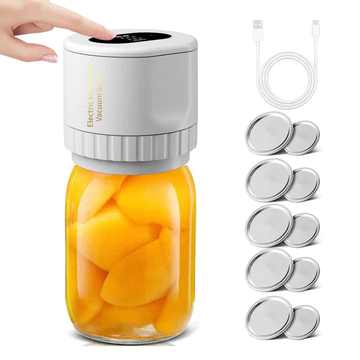 Jar Vacuum Sealer 30-Second Airtight USB Rechargeable