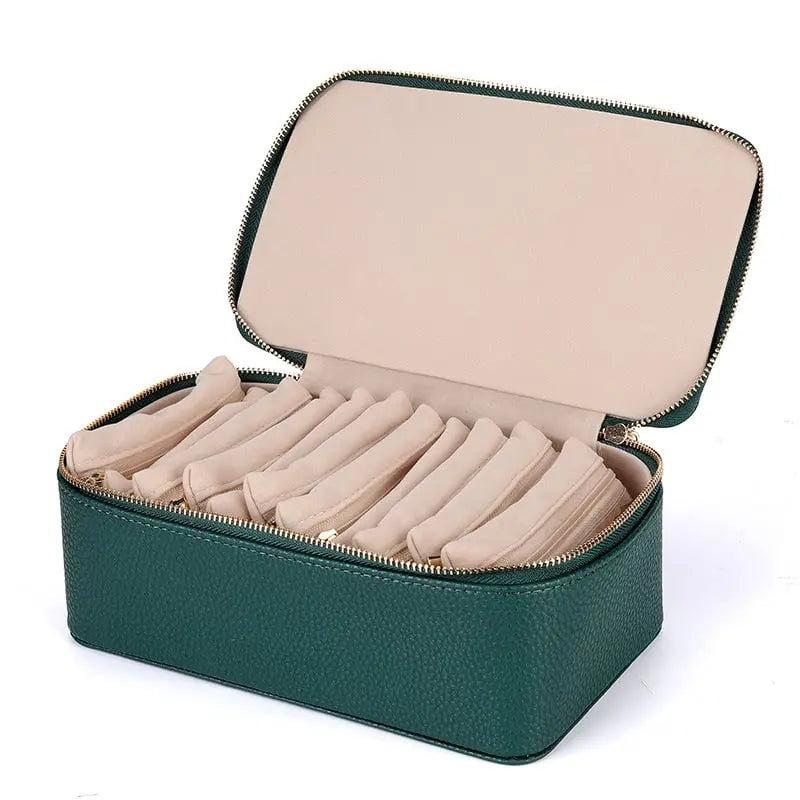 Jewelry Box 12 Transparent Pouches Flannel Lined
