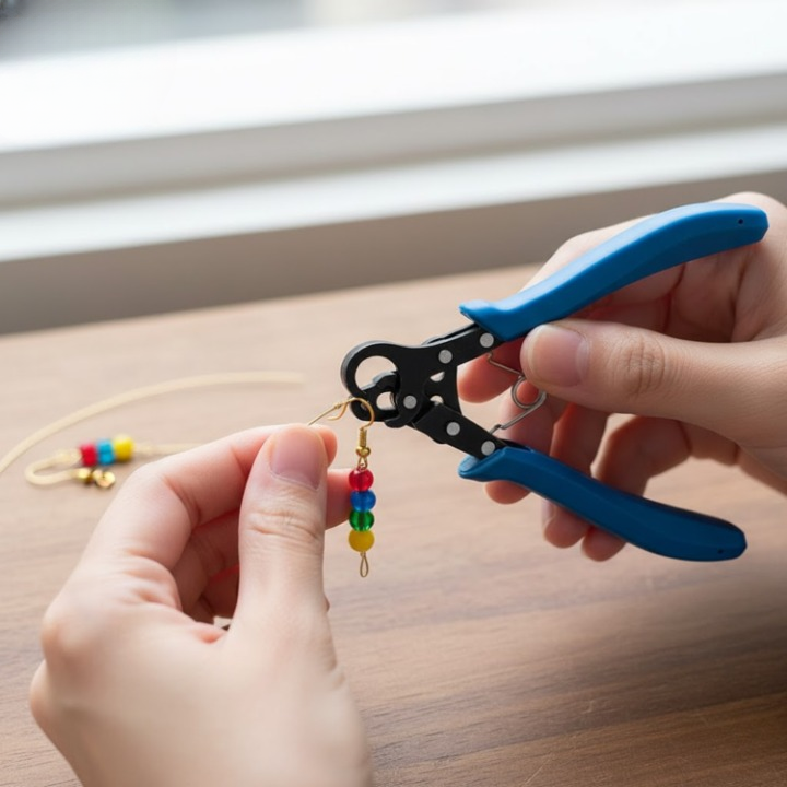 Jewelry Loop Pliers Stainless Steel Head & Non-Slip Handles