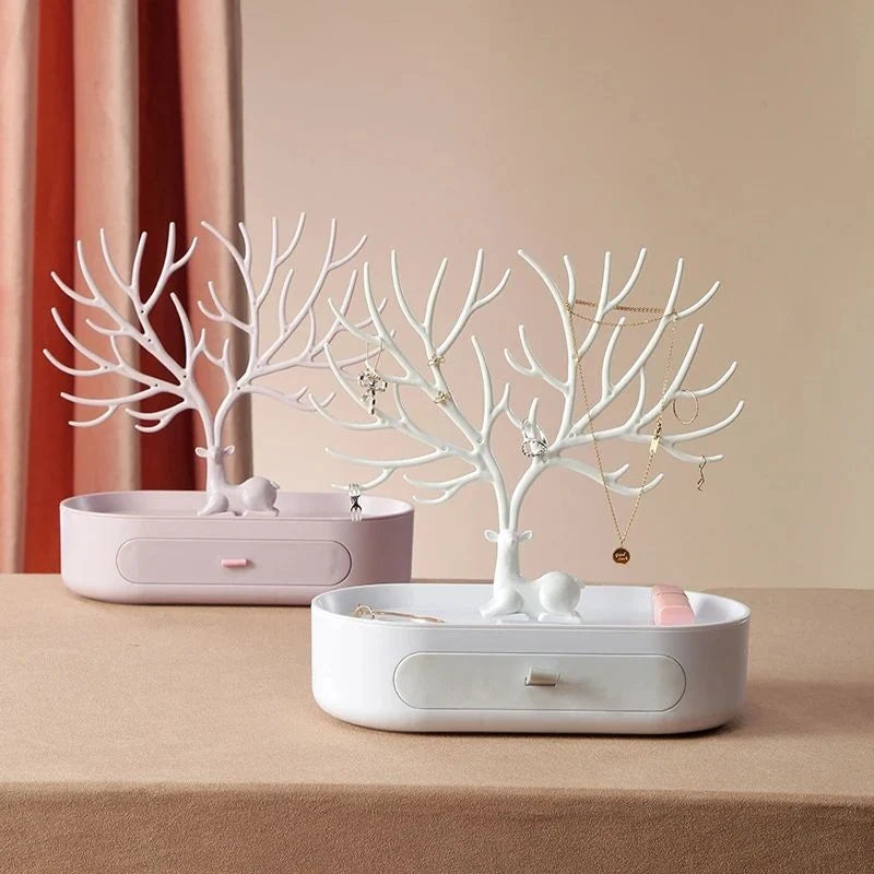Jewelry Stand Tree Design & Integrated Drawer