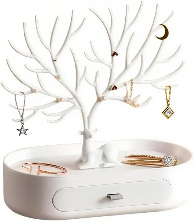 Jewelry Stand Tree Design & Integrated Drawer