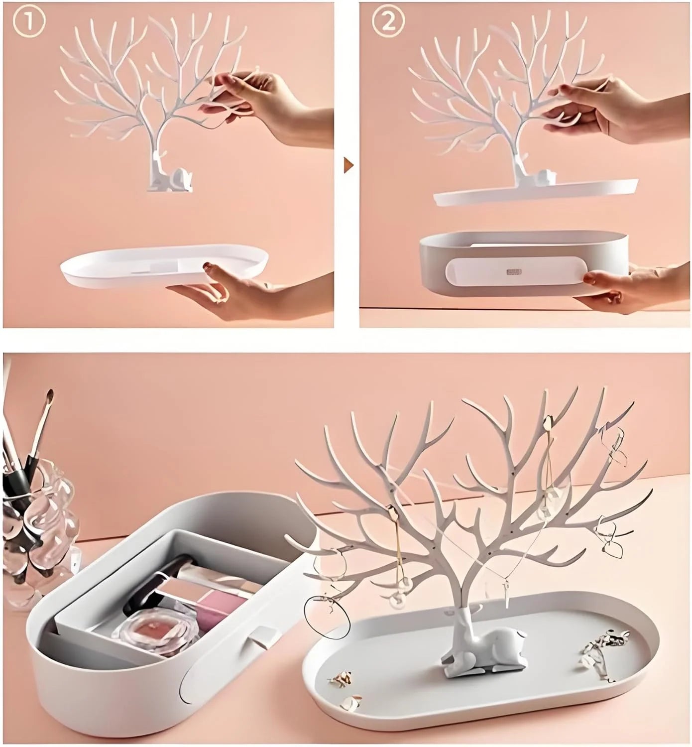Jewelry Stand Tree Design & Integrated Drawer