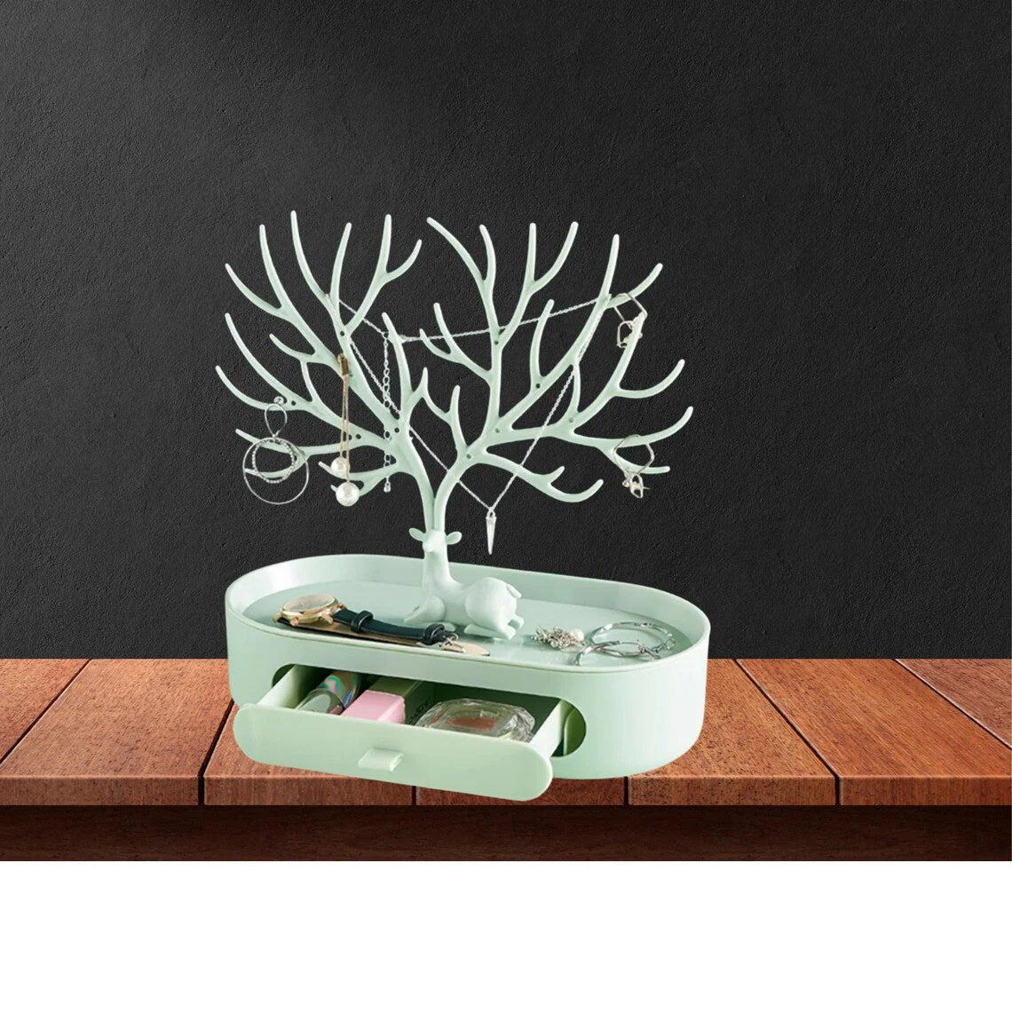 Jewelry Stand Tree Design & Integrated Drawer