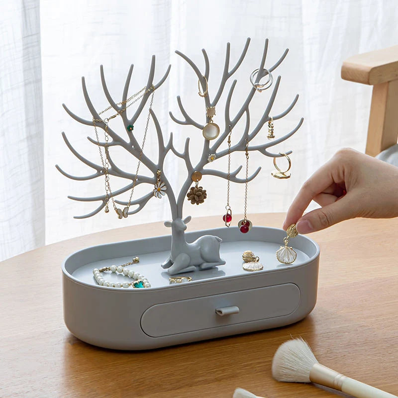 Jewelry Stand Tree Design & Integrated Drawer