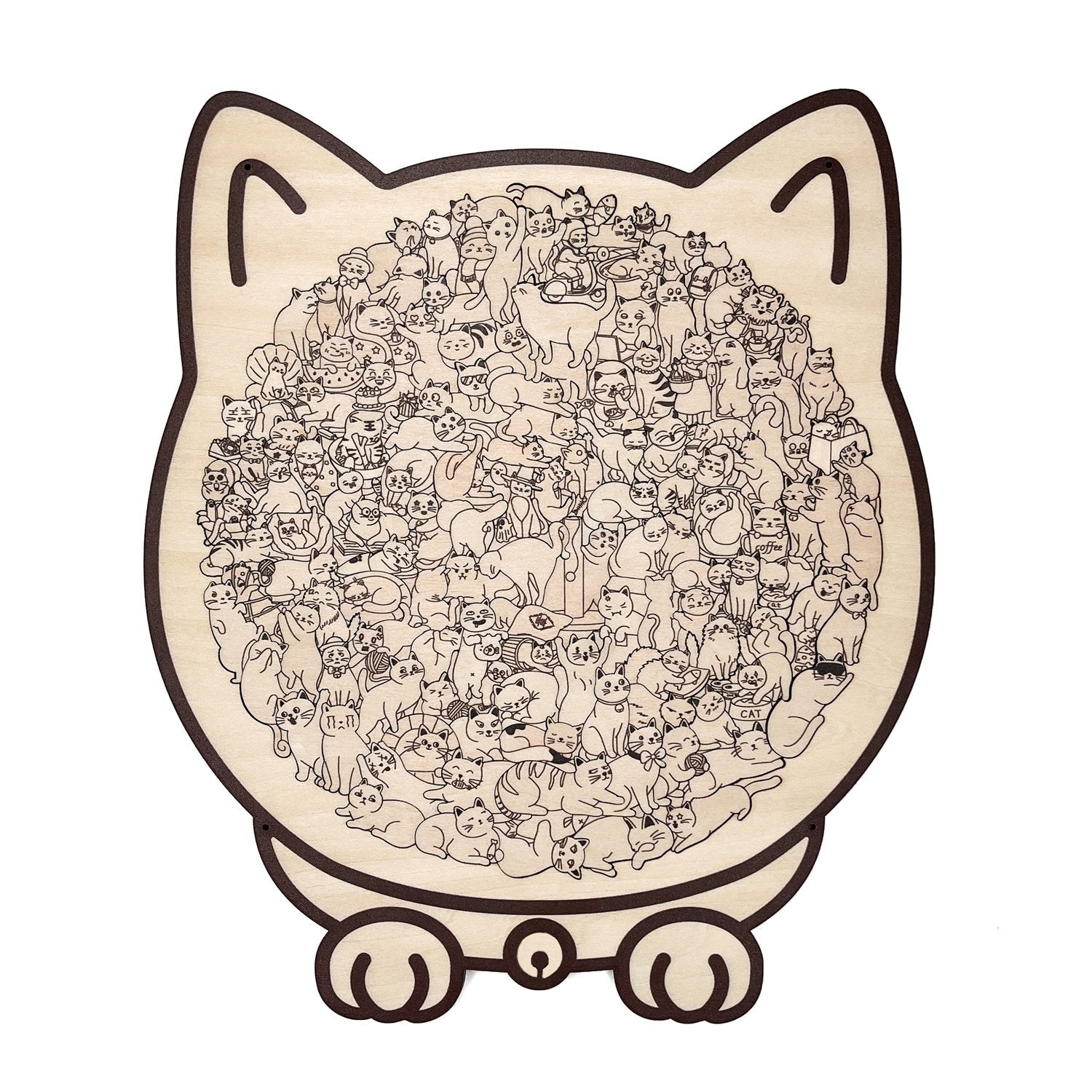 Jigsaw Puzzle Wooden Cat-Shaped 135 Pieces