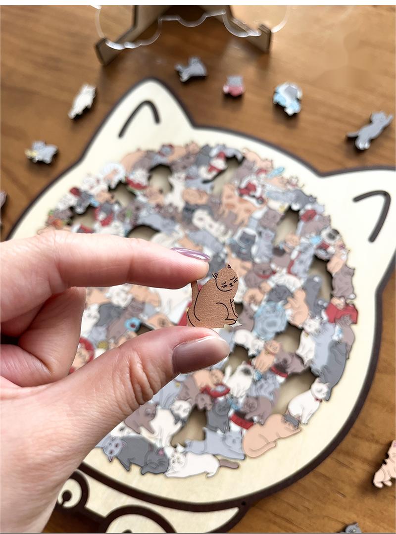 Jigsaw Puzzle Wooden Cat-Shaped 135 Pieces
