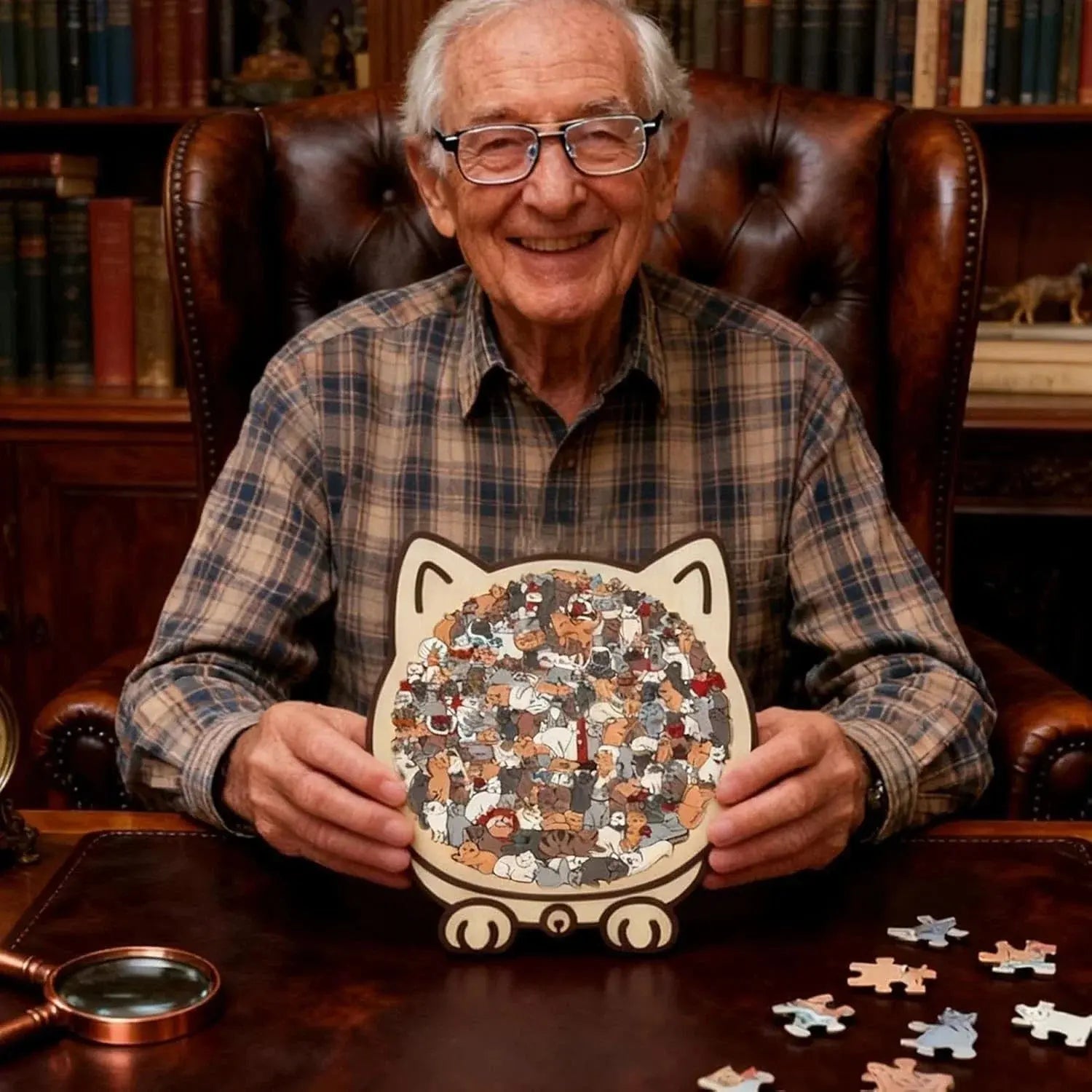 Jigsaw Puzzle Wooden Cat-Shaped 135 Pieces