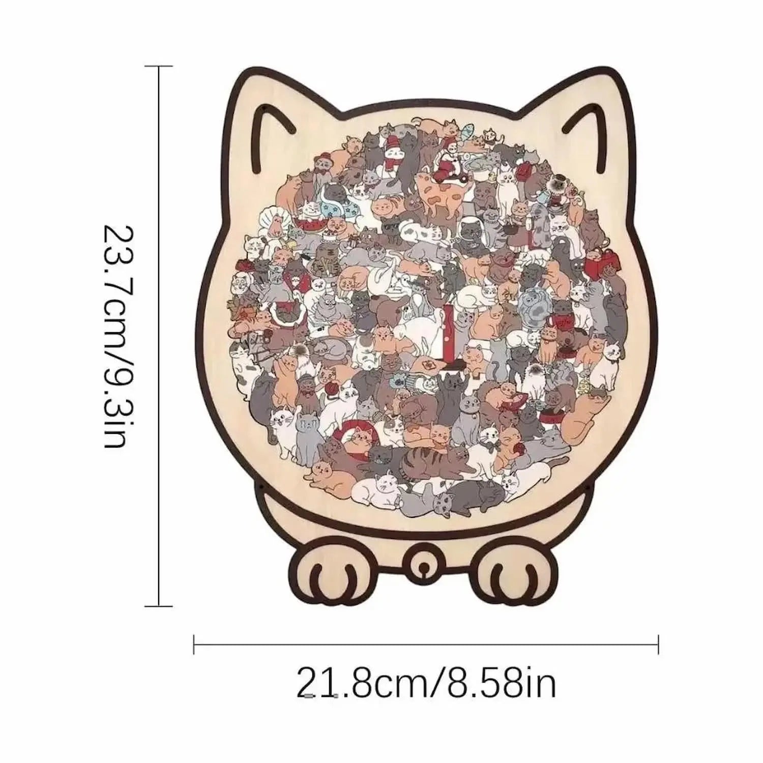 Jigsaw Puzzle Wooden Cat-Shaped 135 Pieces