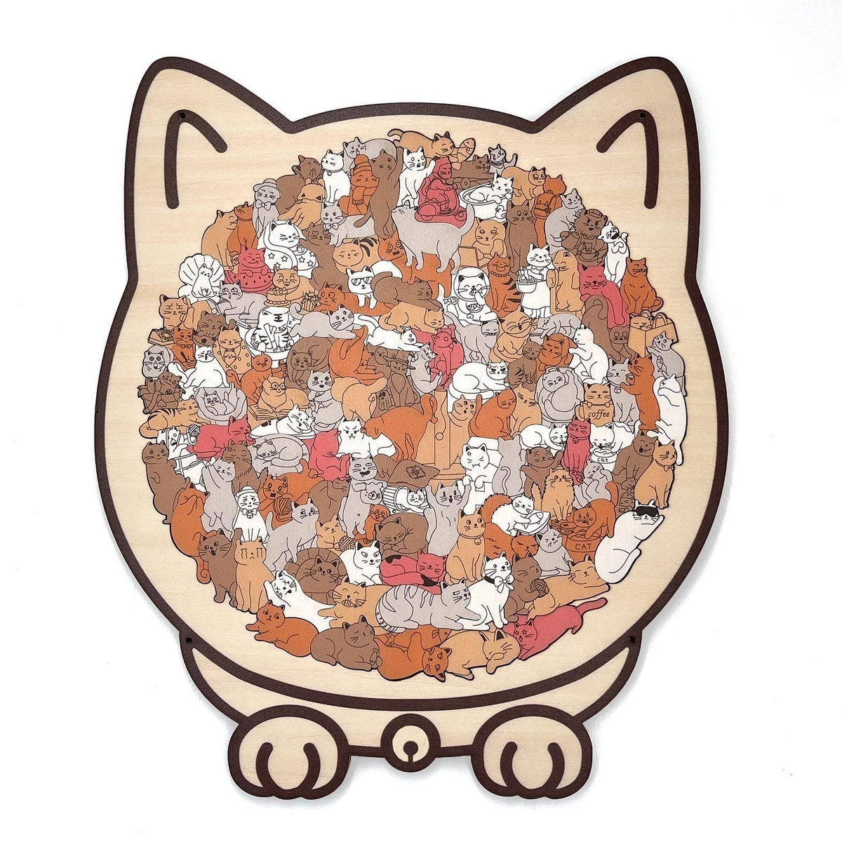 Jigsaw Puzzle Wooden Cat-Shaped 135 Pieces