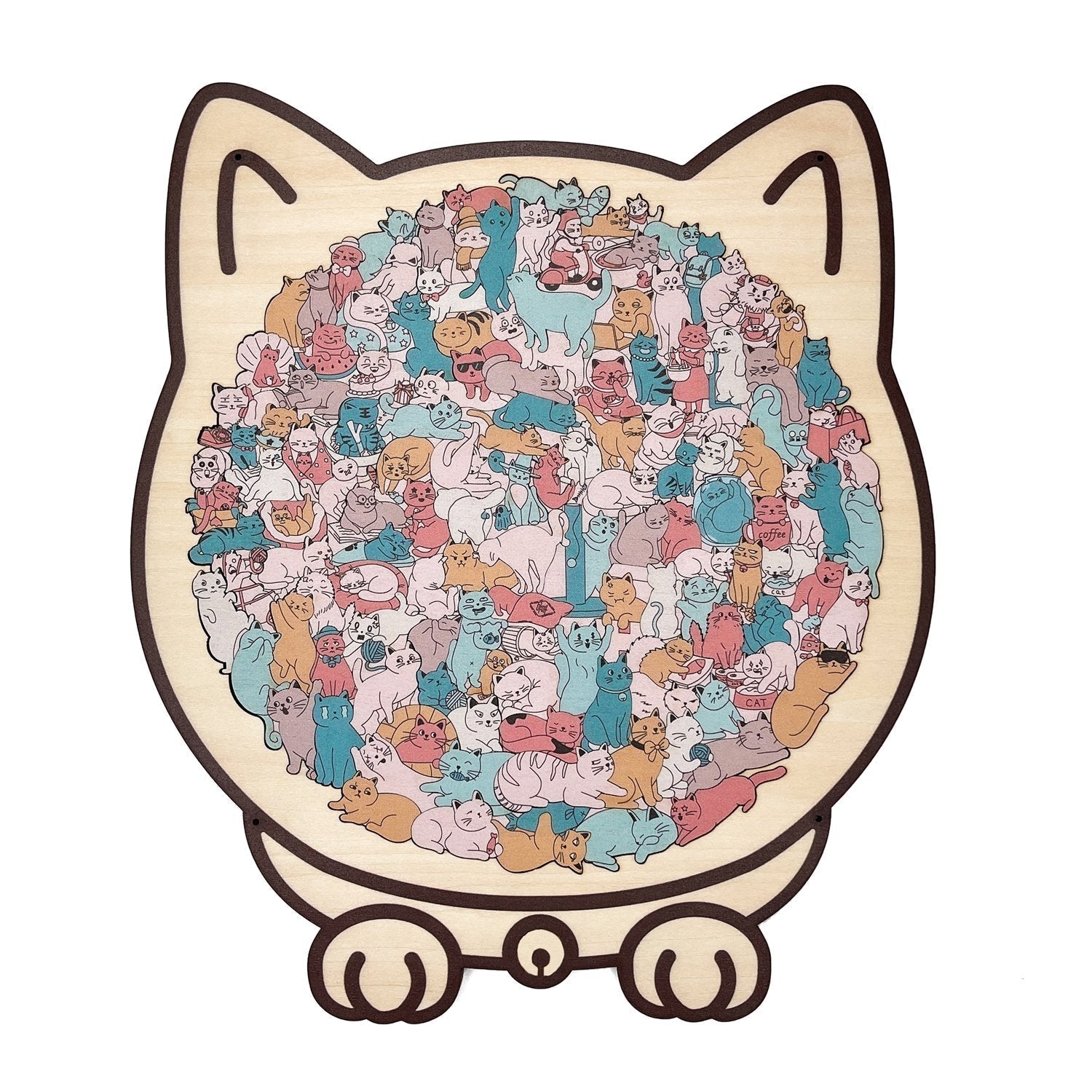 Jigsaw Puzzle Wooden Cat-Shaped 135 Pieces
