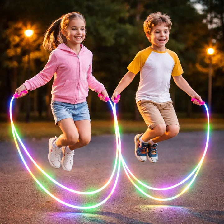 Jump Rope LED Light-Up Adjustable Length Non-Slip Handles