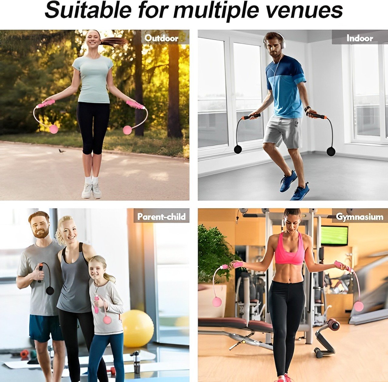 Jump Rope Weighted Dual-Mode Wireless & Steel Cable LED Counter