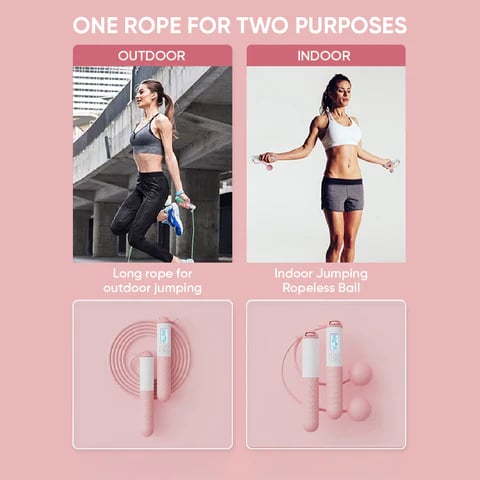 Jump Rope Weighted Dual-Mode Wireless & Steel Cable LED Counter