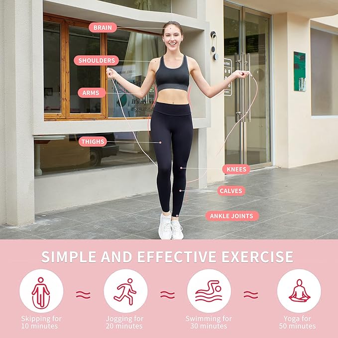 Jump Rope Weighted Dual-Mode Wireless & Steel Cable LED Counter
