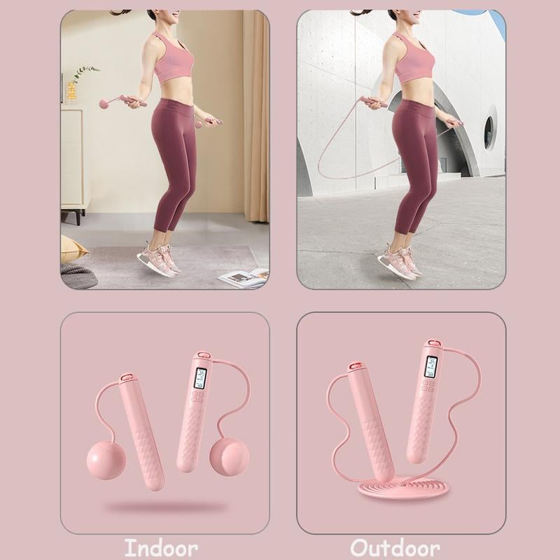 Jump Rope Weighted Dual-Mode Wireless & Steel Cable LED Counter
