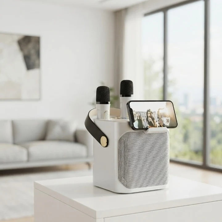 Karaoke Speaker 360-Degree Sound & Dual Wireless Microphones