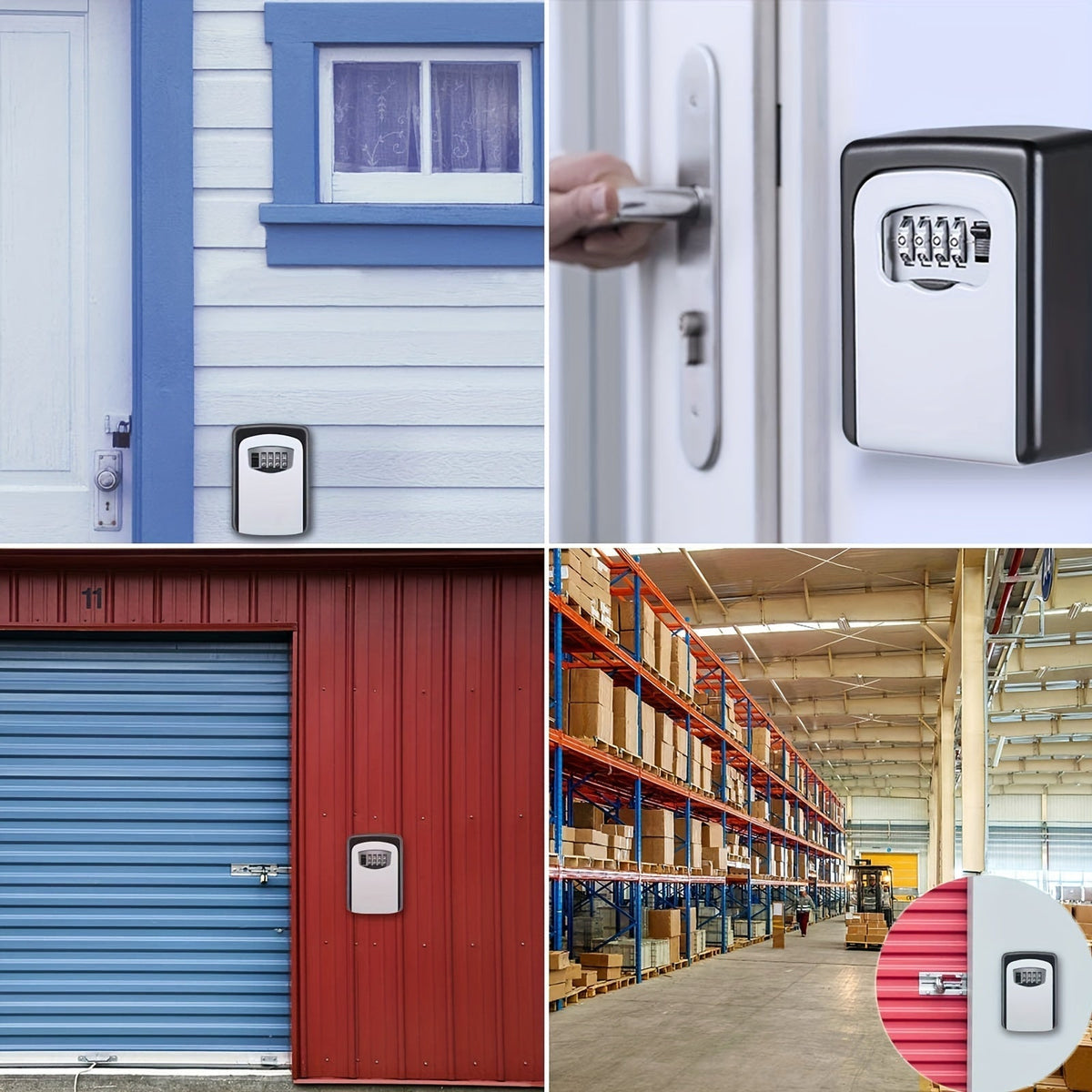 Key Safe Wall-Mount Weatherproof 4-Digit Combination