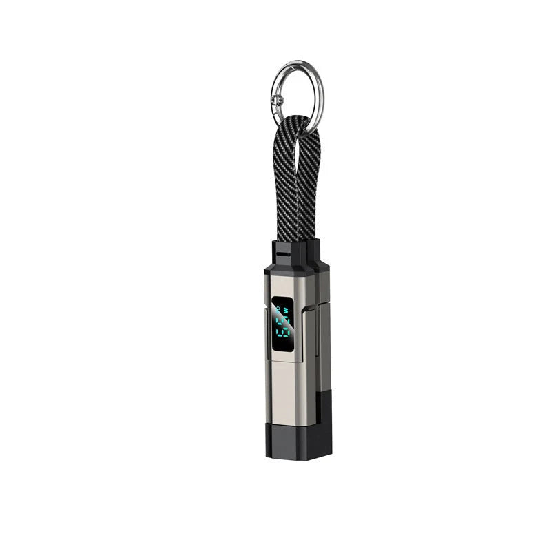 Keychain Charging Cable 4-In-1 Digital Display & Fast Charge