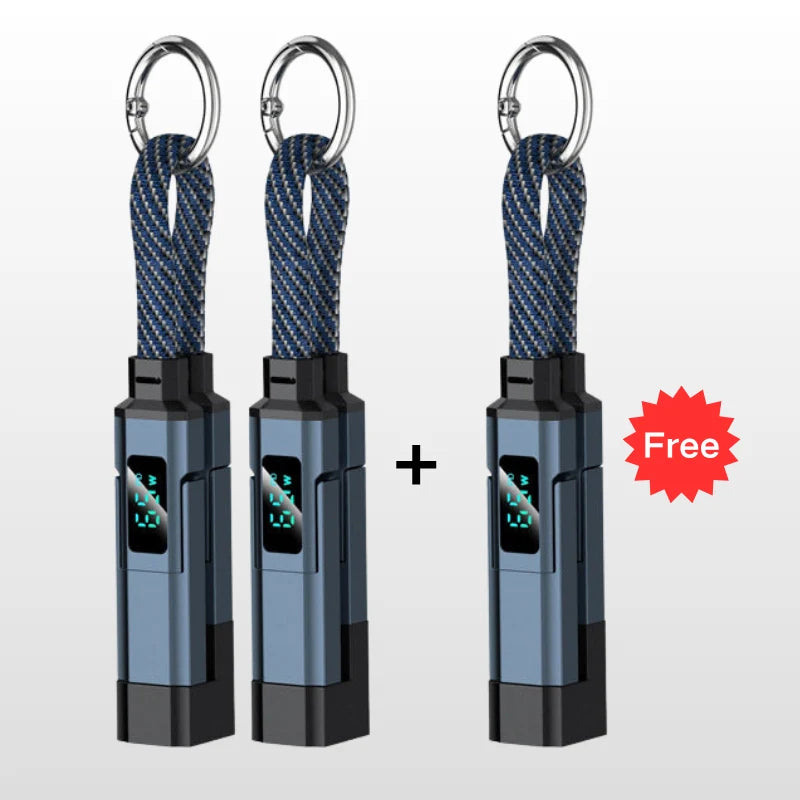 Keychain Charging Cable 4-In-1 Digital Display & Fast Charge